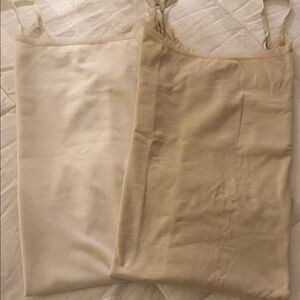 Ann Taylor Cream and Tan Stretch Cami bundle